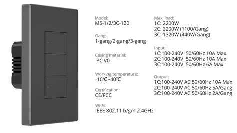 SONOFF 3Gang SwitchMan Smart Wall Switch-M5-3C-120 Suitable for Indian ...