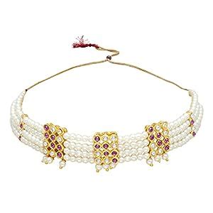 Buy Shining Jewel Multistrand Traditional Design Pearl Choker Necklace ...