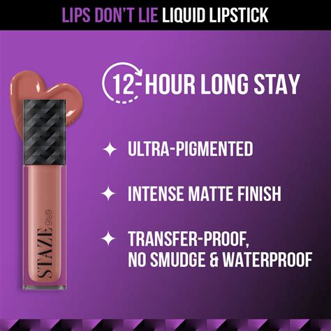 Buy Staze 9to9 Lips Don't Lie Matte + Transferproof Liquid Lipstick Online