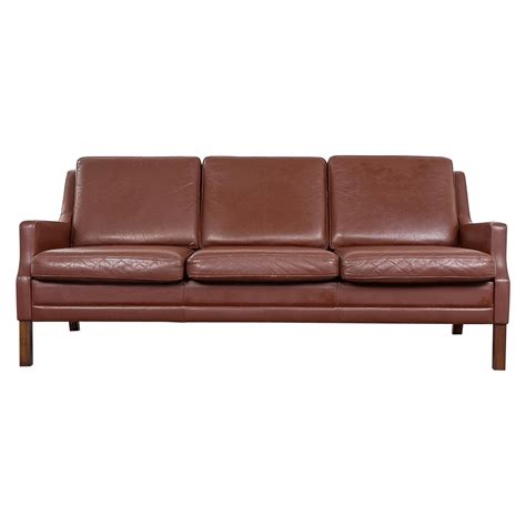 Danish Mid Century Modern Rosewood and Black Leather Sofa at 1stDibs