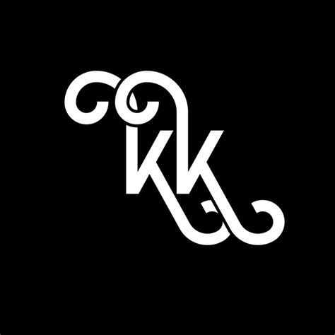 Kk letter logo design on black background kk creative initials letter ...