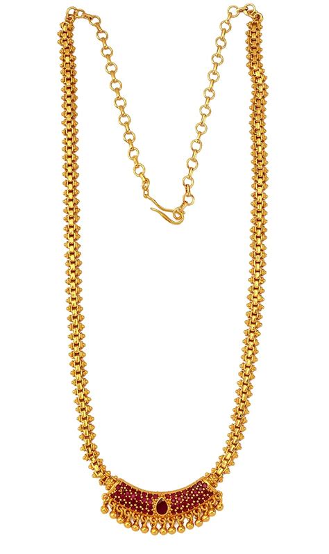 Radha's Creations Traditional Ruby chain necklace Medium length 20 ...