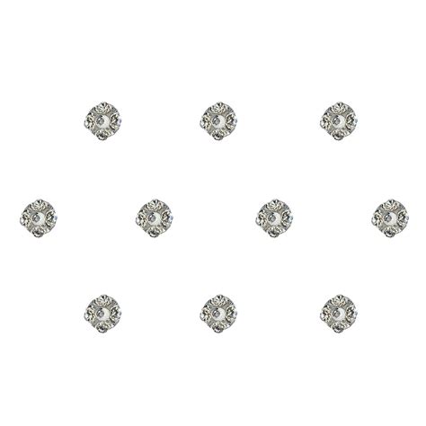 Comet Busters Beautiful Silver Round Bindi With Stones (5mm)(BIN1677)