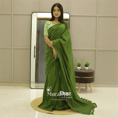 Muralika Mehendi Green Handloom Saree – Muralika the label