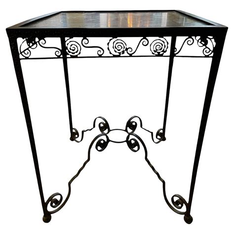 Wrought Iron Side Table with Glass Top For Sale at 1stDibs | wrought ...
