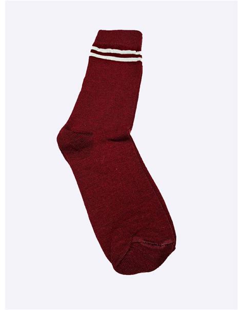 Red Socks With White Double Stripe (Pack of 4)
