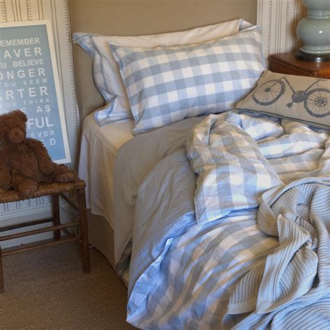 Dusty Blue Gingham Reversible Doona Cover Set