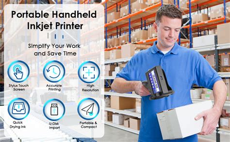 Rengue Handheld Inkjet Printer Gun Portable Handheld Printer Quick ...
