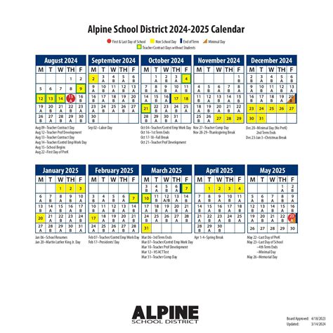 Alpine School District 2025-2026 Calendar | Academic PDF