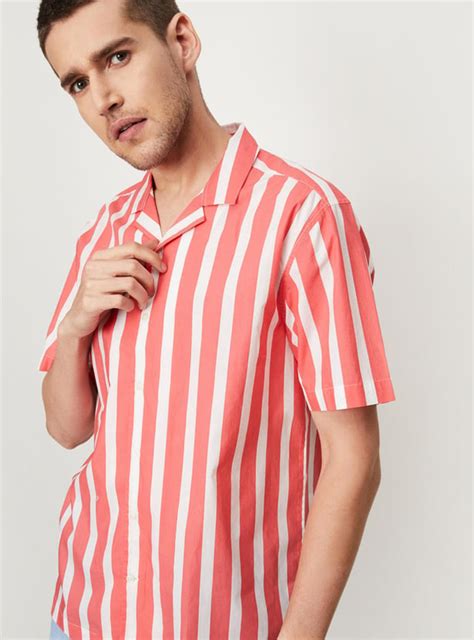 Buy Men Striped Slim Fit Resort Shirt Online at just Rs. 899.0 ...