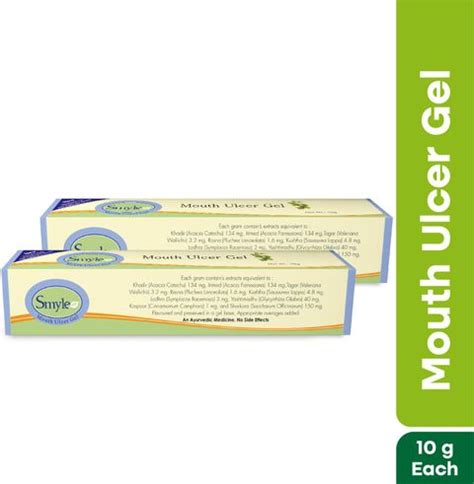 Smyle Ayurvedic Mouth Ulcer Gel - 10 gm (Pack of 2) - Minty - Buy Oral ...