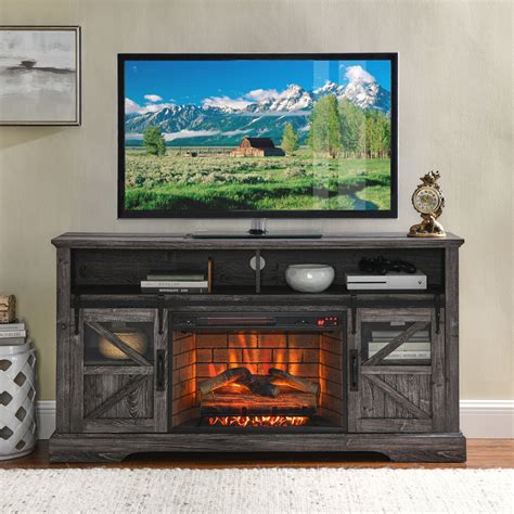 60" Electric Fireplace TV Stand,Entertainment Center With Door Sensor ...