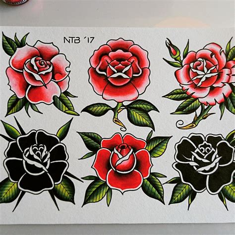 American Traditional Rose Tattoo Flash - Printable Calendars AT A GLANCE