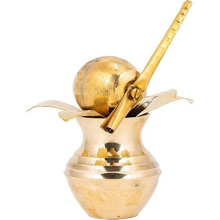 Buy MANGAL Kalash with Brass NARIYAL/Coconut and Mango Leaves Online at ...