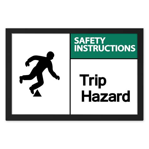 Ritwika's Safety Sign Poster Of Trip Hazard Safety Instructions With ...