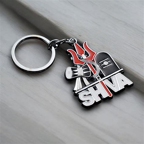 Lord Shiva Damru Trishul Metal Keychain – Masi Originals