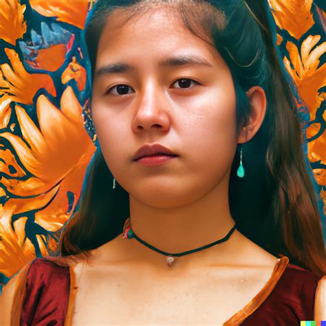 Mexican young women a rust color 90s Middle Part Ponytail in a ...