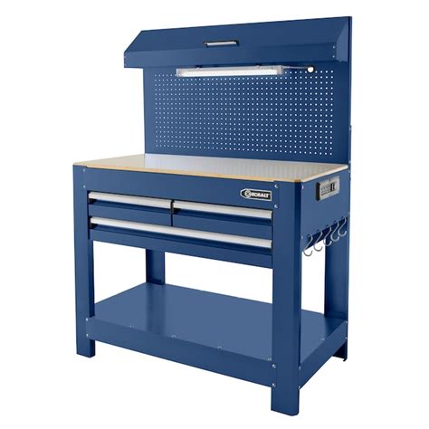 Kobalt 45-in L x 36.5-in H 3 -Drawers Cobalt Blue Wood Work Bench in ...