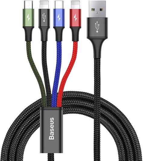 Baseus Fast 4-In-1 Type-C, Micro Usb 3.5A 1.2M Cable For Iphone(2 ...