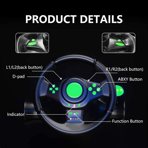 Buy SZYUYU Racing Steering Wheel with Pedals/Paddles Shifter and ...