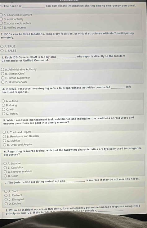 Solved: The need for _can complicate information sharing among ...