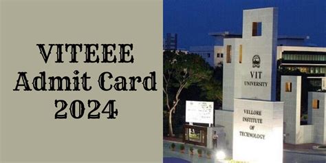 VITEEE Admit Card 2024, Download VIT Hall Ticket @otbs portal