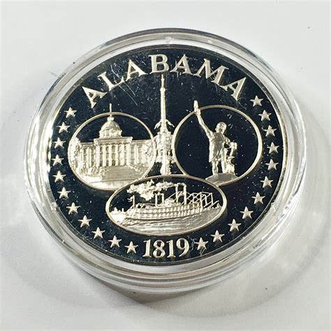 1.1oz Proof Sterling Silver Commemorative of the State of Alabama ...