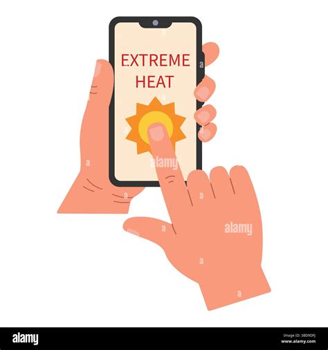 A hand holds a smartphone with a weather forecast on a mobile app ...