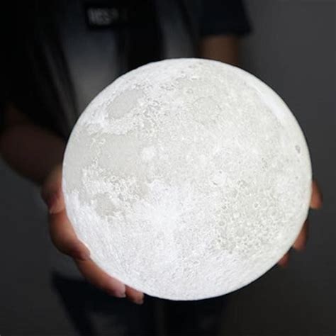 3D LED Lighting Real Moon Surface Re-Chargeable Wireless Lamp with ...