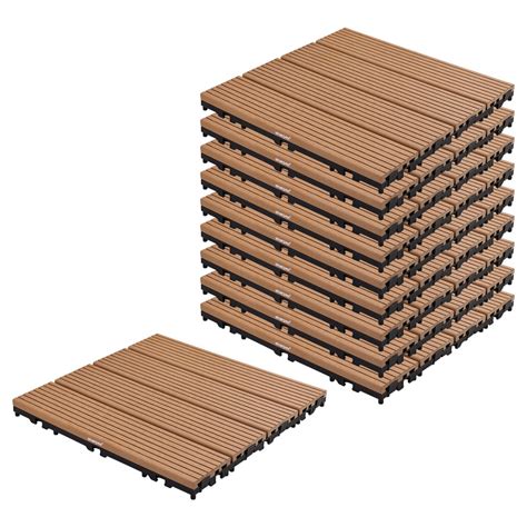 Sharpex WPC Deck Tiles with Interlocking | 10 Piece Floor Decking Wate ...