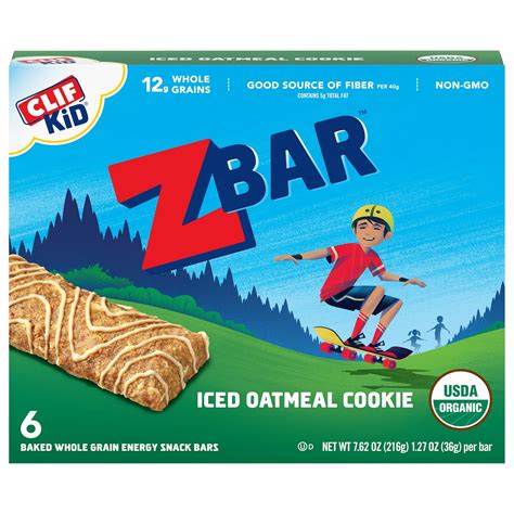Zbar - Iced Oatmeal Cookie - Soft Baked Whole Grain Snack Bars - USDA ...