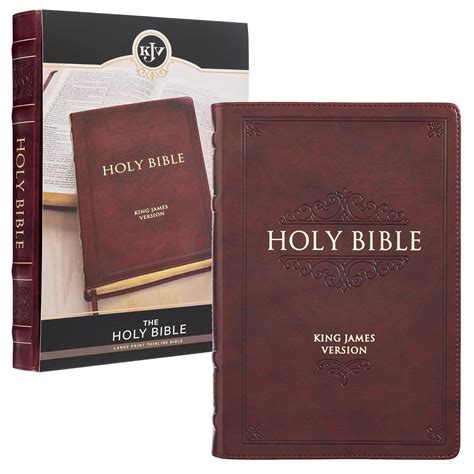 Large Print KJV Holy Bible in Antiqued Brown Faux India | Ubuy