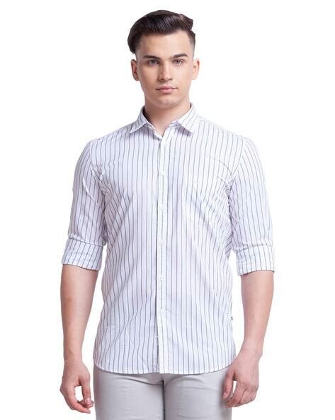 Men Slim Fit Cutaway Collar Shirt - Price History