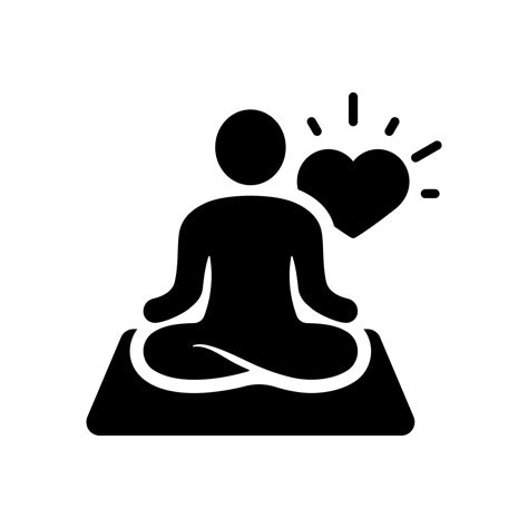 icono de silueta de mantra yoga. meditar relajarse pictograma. chakra espiritual zen icono negro ...