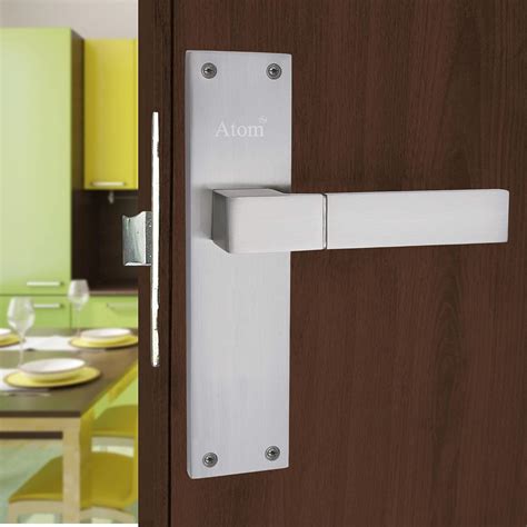 Atom Pack of 2 Keyless Door Lock for Bathoom, Kitchen, Toilet, Silver ...