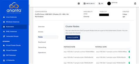 Scaling Kubernetes Clusters | Ananta Cloud Technical Documentation