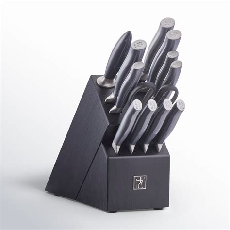 HENCKELS Graphite 13-Piece Knife Set with Block, Kitchen Knife Sharpener, Chef Knife, Steak ...