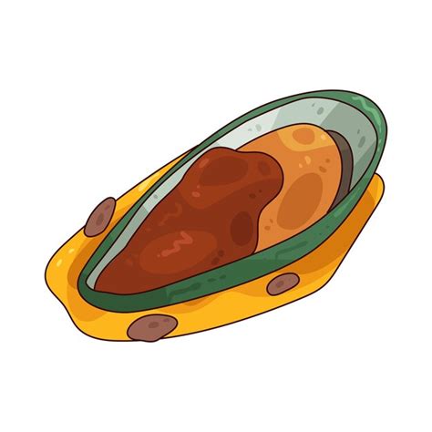 Mussel with broth | Premium Vector