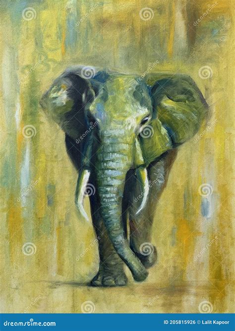 Acrylic Oil painting Elephants Painting Art & Collectibles etna.com.pe