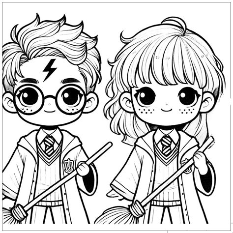 Harry Potter And Hermione Coloring Page