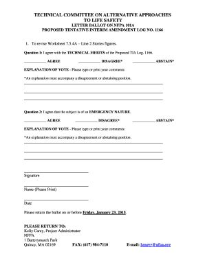 Fillable Online nfpa TECHNICAL COMMITTEE ON ALTERNATIVE APPROACHES ...