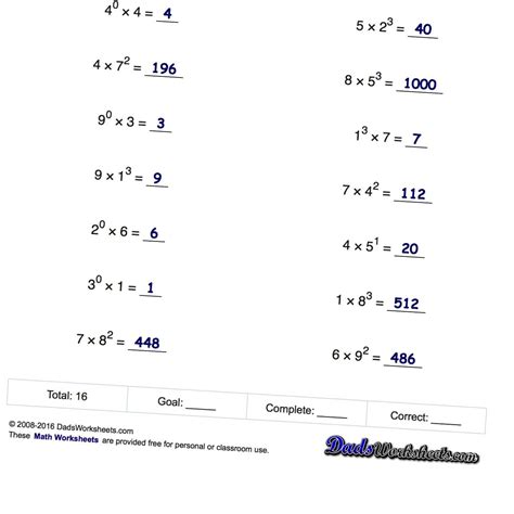 Image result for 5th Grade Math Exponents Worksheets