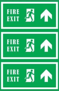 Black Shark CHD GRAPHIC Fire Exit Way forward to exit symbol / fire ...