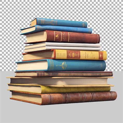 Premium PSD | Stack books on transparent background