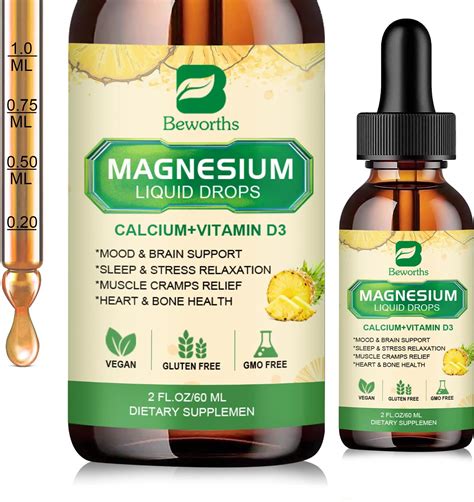 Amazon.com: (2 Pack) Magnesium Glycinate Supplement, Liquid Magnesium Glycinate Liquid Drops ...