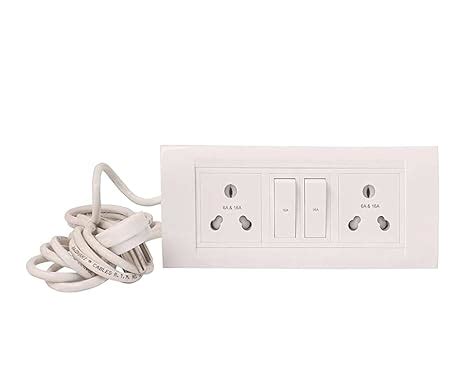 Anchor Electric Extension Board - 16A/20A + 16A/20A with Two Switch and ...