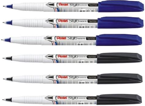 PENTEL Stylo Signature JM11 3 Blue + 3 Black ink color Fountain Pen ...