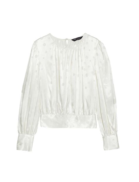 Buy Satin Spotty Round Neck Blouse at Marks & Spencer