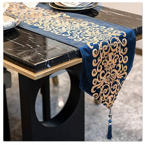 Buy Caflife Blue Table Runners 90 inch for Wedding Banquet Party ...