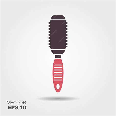 Premium Vector | Round hair styling brush professional hairdresser tool